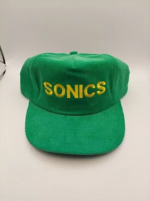 Vintage Seattle Supersonics Sonics Corduroy Basketball Cap Hat Snapback NBA • $79.99