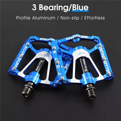 WEST BIKING 3 Sealed Bearings 9/16  Bicycle Cycling Bike Flat Pedals Blue • $26.97