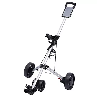 Golf Push Pull Cart 3 Wheels Push Pull Golf Cart Trolley Walking Push Golf Cart • $67.45