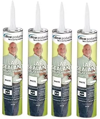 Dicor 501LSW-1 RV Rubber Roof Sealant Self Leveling Caulk White 4 Pack • $54.44