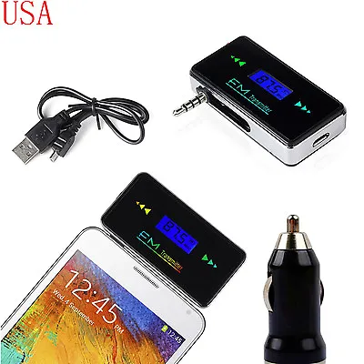 Wireless In-car Fm Transmitter 3.5mm Radio Adapter For IPhone 5S 5C 5 4S 4 MP3 • $12.70