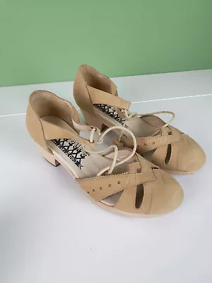 F-TROUPE BNWOB Beige Leather Wedge Sandal Size UK 6 • £17.99