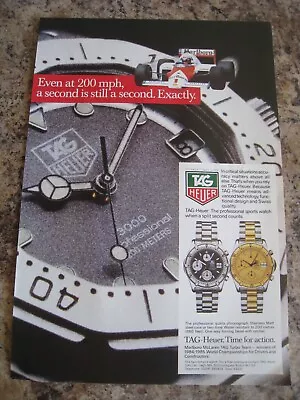 Tag Heuer Professonal Sports Watch Marlboro Mclaren Tag Team Advert A4 File 36 • £1.99