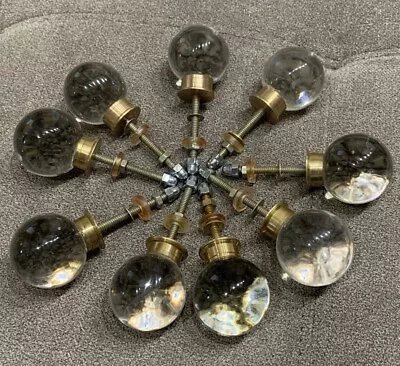9 Crystal Clear Glass Bubbles Decorative Drawer Cabinet Furniture Knobs / Pulls • $35