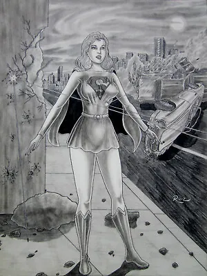 Supergirl  Kara  Original Art 15X20 Pencil (Superman) On Bristol Board • $642.42