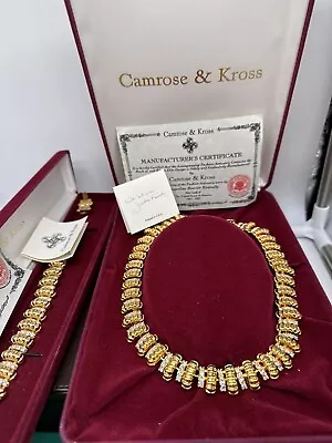 Camrose & Kross JBK Jacqueline Kennedy Gold Tone Runway Necklace-Bracelet Set • £62.55