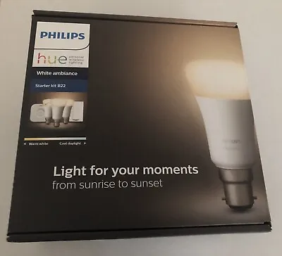 Phillips Hue White Ambiance Starter Kit B22 / 3  Bulbs Switch Bridge FREE POST • $155