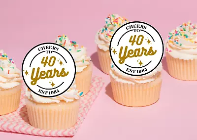 20 X Edible Birthday Cupcake Toppers Uncut- 18th 21st30th40th50th60th70TH • £3.40