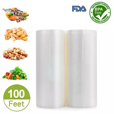 $21.98 • Buy 2 Giant Vacuum Seal Bags Roll 8”x50’ Embossed Food Saver Sealer Storage Bag 4Mil