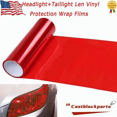 For Headlight Taillamp Transparent Red Lens Vinyl Protection Wrap Film 12 X78  • $7.51