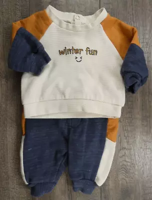 Baby Boy Clothes Little Lad 0-3 Month 2pc Winter Fun Outfit • $12.99