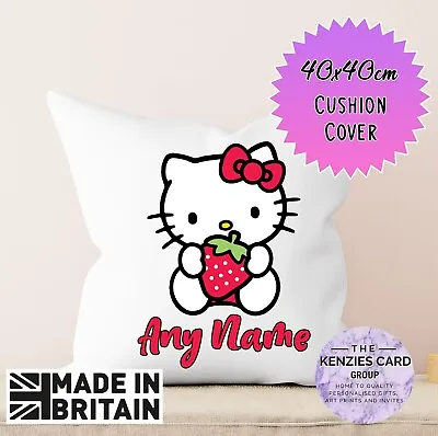 Personalised Hello Kitty Any Name Pillowcase Cover Cushion 40x40cm V1 • £6.55
