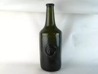 38577 Old Antique Freeblown Black Glass Wine Bottle Pontil Sealed Seal Mallet • $284.23