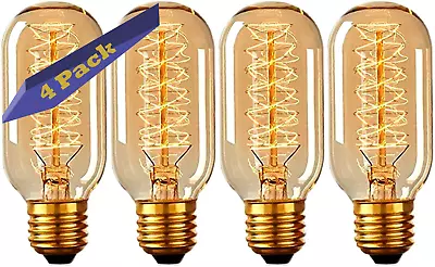 4 Pack Antique Edison Bulb T45 40/60W Dimmable Warm White  UK  37 • £9.99