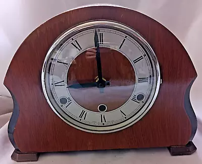 Vintage Art Deco Wooden Cased - Wind Up Clock Converted To A Quartz Movement. • £20