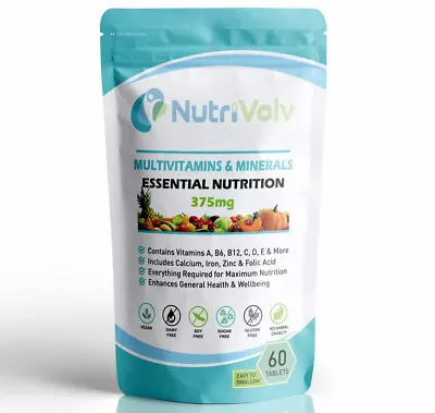 NutriVolv Multi Vitamins Minerals 60 120 Tablets 1 A Day Essential Nutrition • £4.49