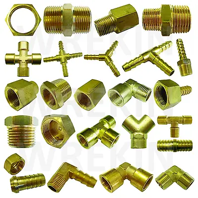 BSP TAPER THREAD X HOSE TAIL END CONNECTOR - BRASS FITTING FOR AIR WATER & FUEL • £5.25