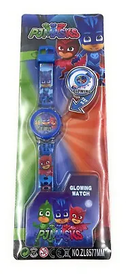 PJ MASKS 7 Colour Kids Flashing Light Up 3D Glow Digital Great Gift Watch • £7.99