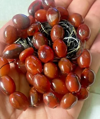 Vintage Cherry Amber Masbaha Islamic Prayer 32 Beads Rosary Tasbih  • $250