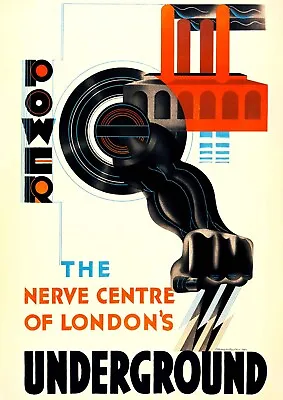 London Underground 1931 POSTER PRINT A2 Power Vintage Travel  Wall Art Decor • £4.95