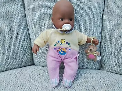 Rare Baby Chou Chou Doll With Happy Baby Bear And Dummy By Zapf Creation 8  • £20