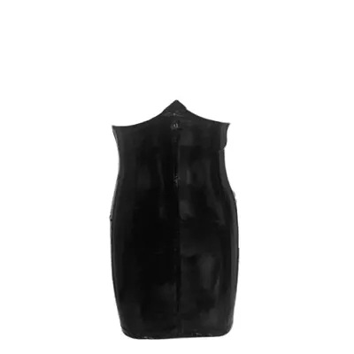 UK Women's Size Small Black Faux Latex Leather High Waist Pencil Skirt Brand New • £16