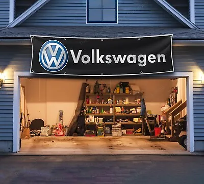 For Volkswagen 2x8 Ft Banner VW Jetta Passat Golf GTI Car Man Cave Wall Decor • $17.95