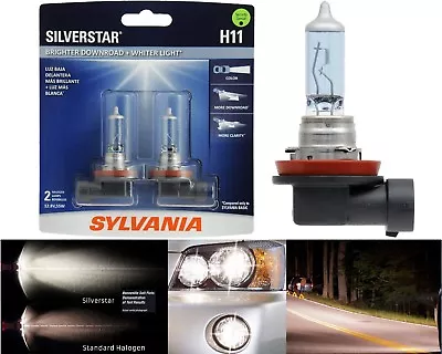Sylvania Silverstar H11 55W Two Bulbs Head Light Low Beam Replacement Upgrade • $43