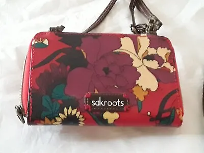Sakroots Crossbody Wristlet  Clutch Adj Strap Wallet Floral In POC • $39
