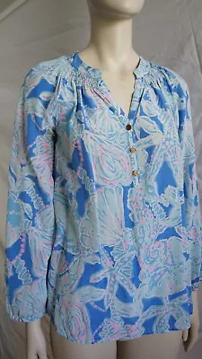 Lilly Pulitzer Small Longsleeve Blouse 100 Silk • $20