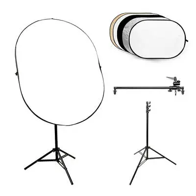 Collapsible Reflector Board Reflector Arm & Stand Set Multiple Colours 80x120cm • £94.99
