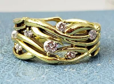 $1199.98 • Buy Jose Hess 18k Yellow Gold Diamond Maze Ring Sz7 Lowest Price On Ebay 