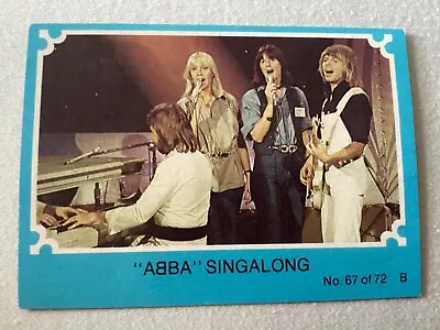 1976 SCANLENS ABBA TRADING CARD No.67 COLOUR BACK GLUE ON THE BACK OF THE CARD • $7