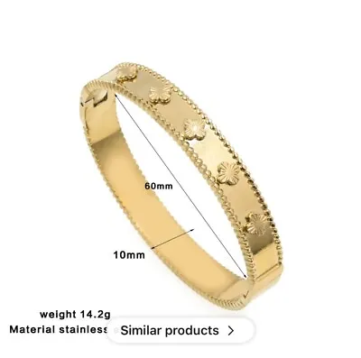 18k Gold Plated Stainless Steel Bangle. Waterproof  Tarnish Free. • £13