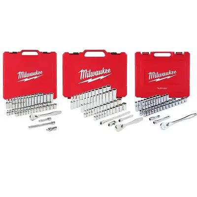 Milwaukee Ratchet Socket Mechanic Tool Set 1/4 +3/8 +1/2  Drive SAE/Metric 153Pc • $462.84