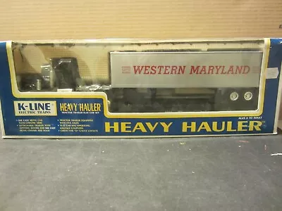 K-Line Western Maryland Heavy Hauler Semi Truck Trailer & Flatbed Railcar • $54.99