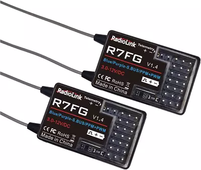 Eighteenup Radiolink R7FG 7 Channel Gyro Receiver 2.4GHz Integrated Telemetry... • $58.07