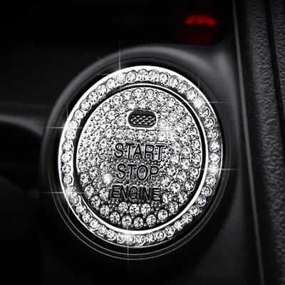 Car Decorative Button Start Switch Diamond Ring Bling Cap Cover Accessories • $8.36