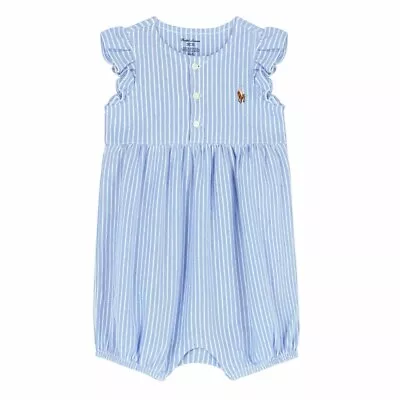 Ralph Lauren Baby Girl Blue Striped Romper. BNWT. Size 18m (1) • $35