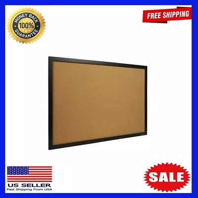 Quartet Cork Bulletin Board 24  X 36  Black Frame • $15.90