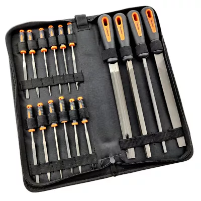 £15.99 • Buy Metal File Set 17 Piece Hand & Needle File Kit Wood Metal Plastic Files In Case