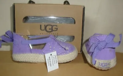 UGG Australia Baby Estee Eyelet Purple Shoes Infant Size 2/3 NEW 1004039 • $29.90