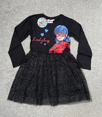 Girl's Miraculous Lady Bug Black Tutu Dress Size: 5-6 Years • £8.50