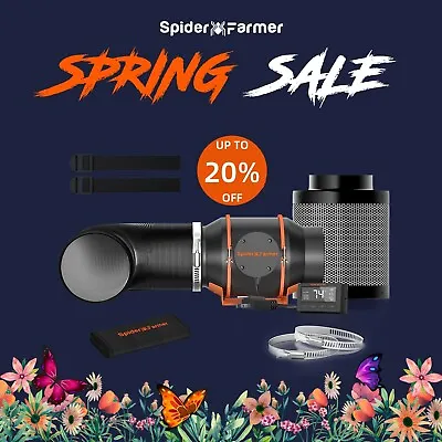 Spider Farmer 4/6Inch Intelligent Inline Fan Carbon Filter Combo Ventilation • $305.99