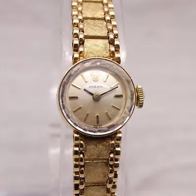 Vintage C.1960's Rolex Ladies 14k Yellow Gold Bracelet Watch Cal.1400 Original • $1999.99