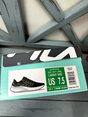 FILA WOMEN'S SUSPENSE TRAIL RUNNING SHOES Black/White/ARBL 7.5 • $9.99