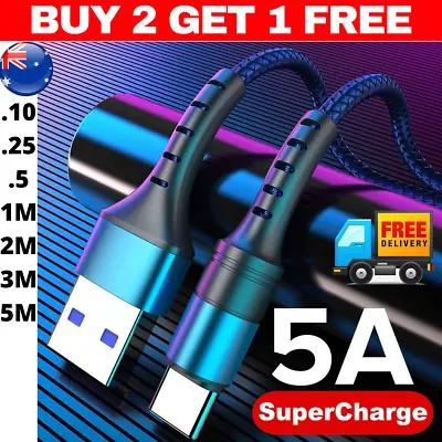 $3.95 • Buy 5m 3m 2m 1M Type C Cable To USB Type A Data Cable MALE Samsung Galaxy Note S9 