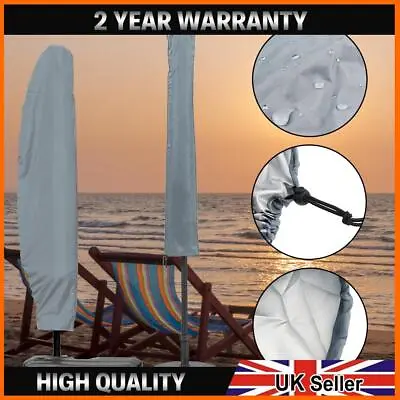 £7.50 • Buy Garden Parasol Cantilever Umbrella Covers Patio Waterproof Shield Grey Black