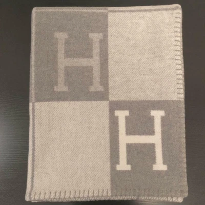 £1729.95 • Buy Hermes Throw Blanket Avalon Ⅲ Cashmere Wool Gray Sofa Bed Cover New 68 X 54 In