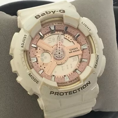 CASIO Baby-G Protection Women Watch BA-110 White Case Pink Dial • $59